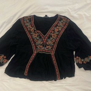 American Eagle Outfitters Embroidered Blouse
